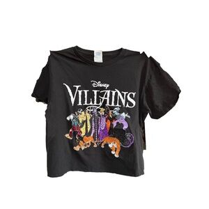 Disney Villains Black Graphic Crop Tee